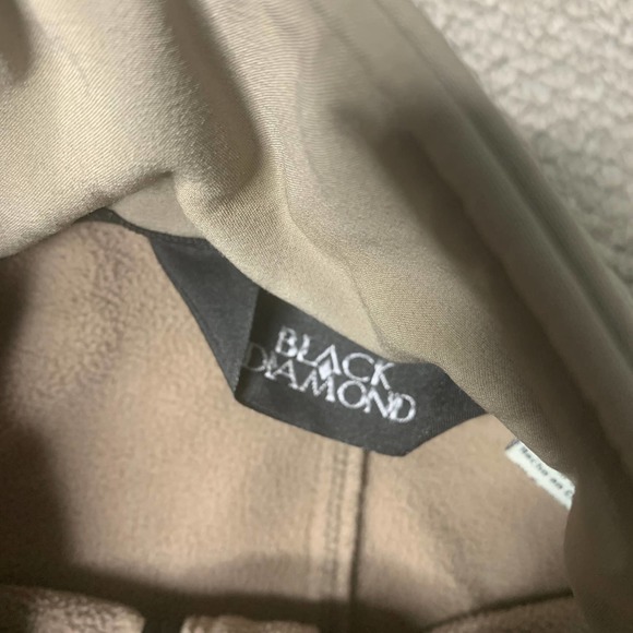 Black Diamond Mens Jacket Medium Beige Green Softshell Full Zip Pockets Outdoors - Picture 8 of 10